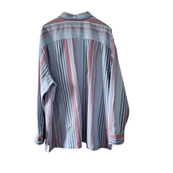 Tommy Bahama Mens Striped Silk Blend Button Front Long Sleeve Shirt 2X - Picture 2 of 16